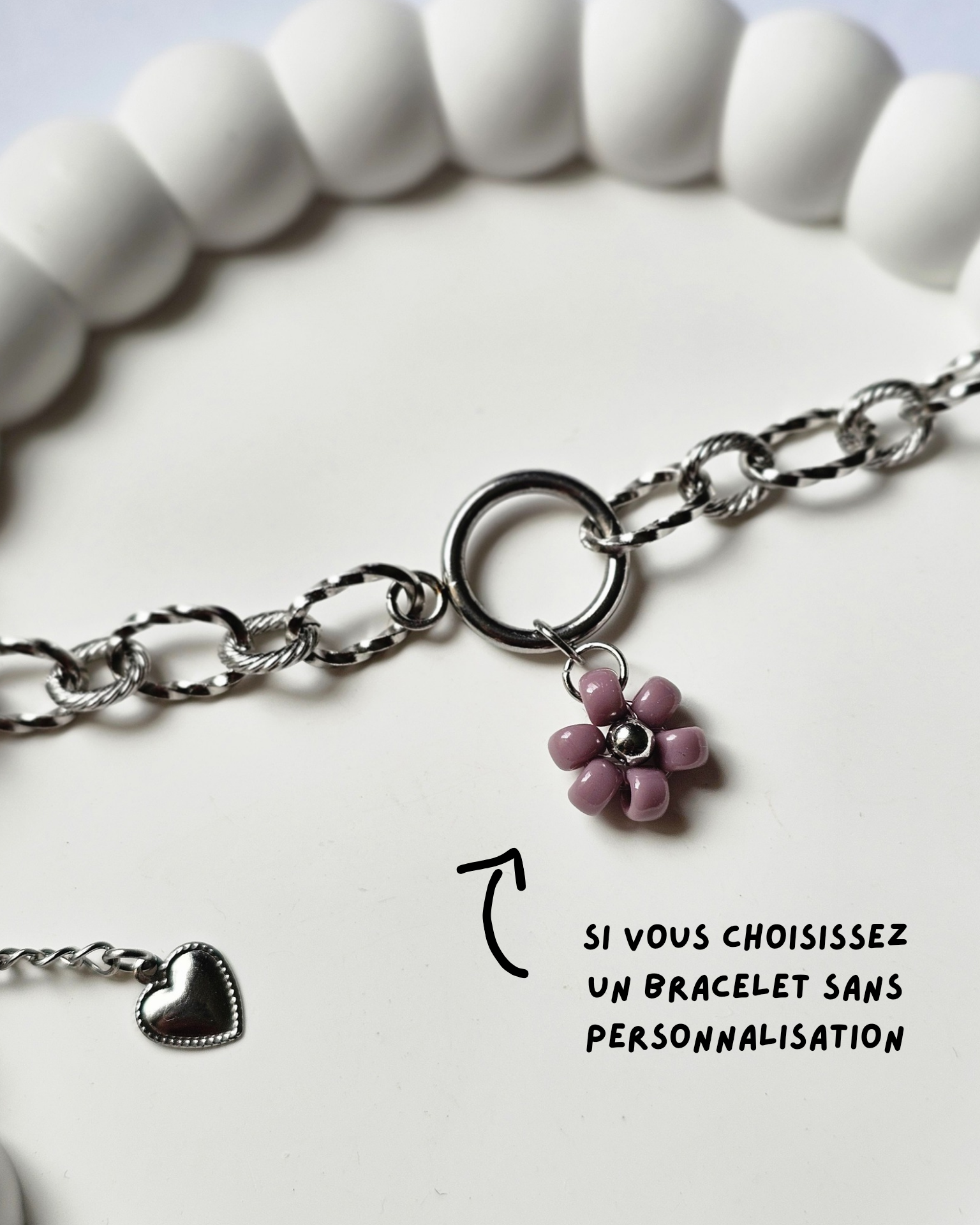 Bracelet Camélia - Argenté (personnalisable)