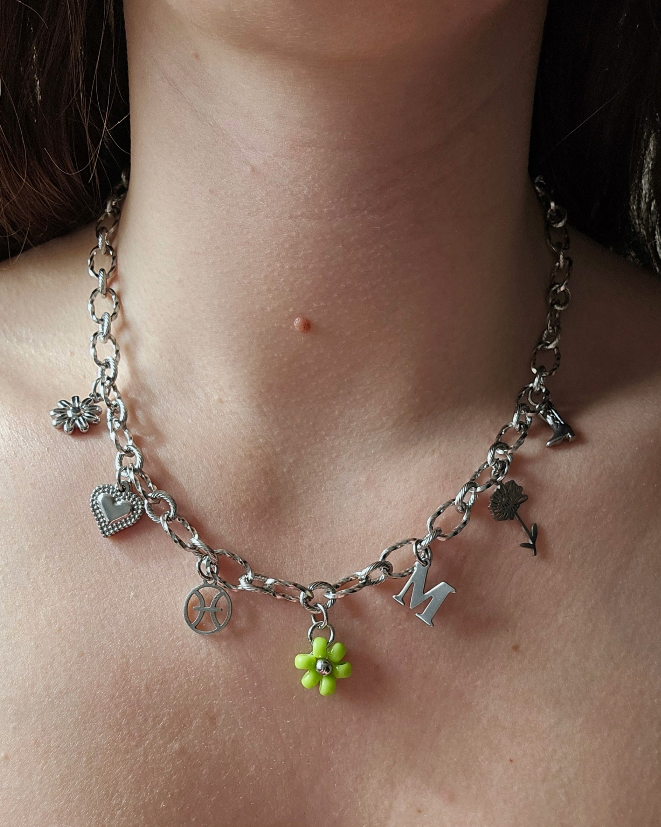 Collier Pensée - Argenté (personnalisable)