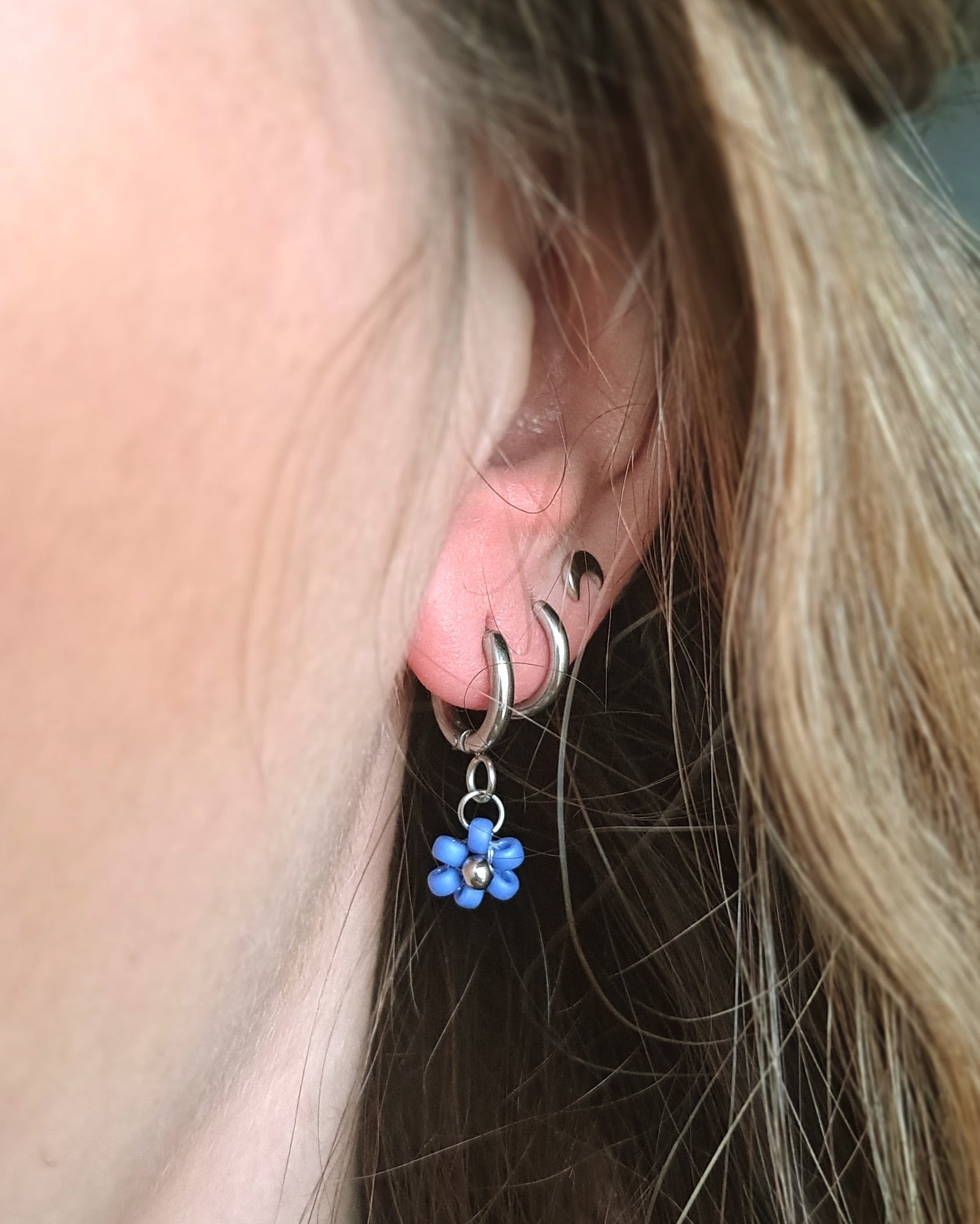 Boucles d'oreilles Cosmos - Argenté (personnalisables)