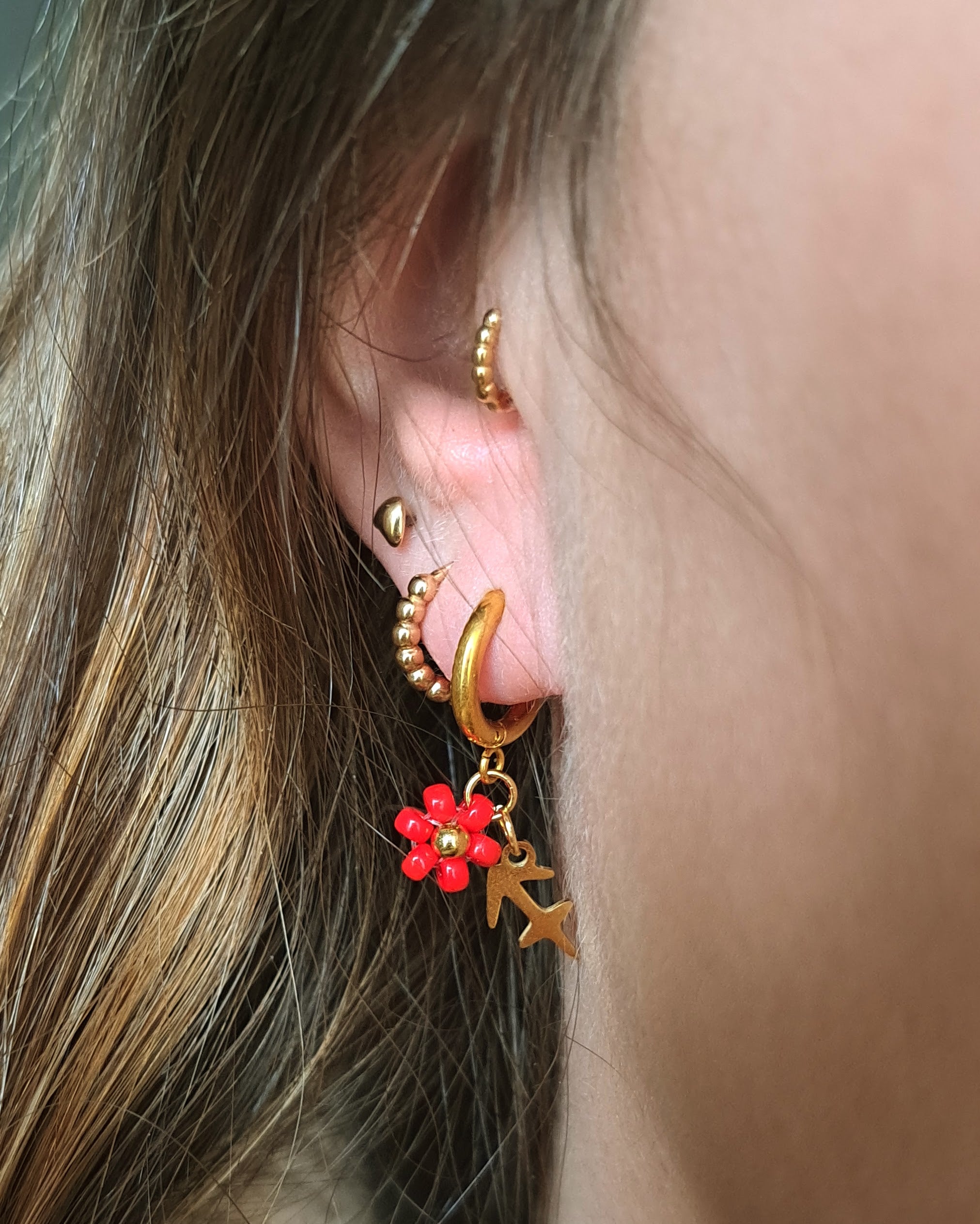 Boucles d'oreilles Cosmos - Doré (personnalisables)