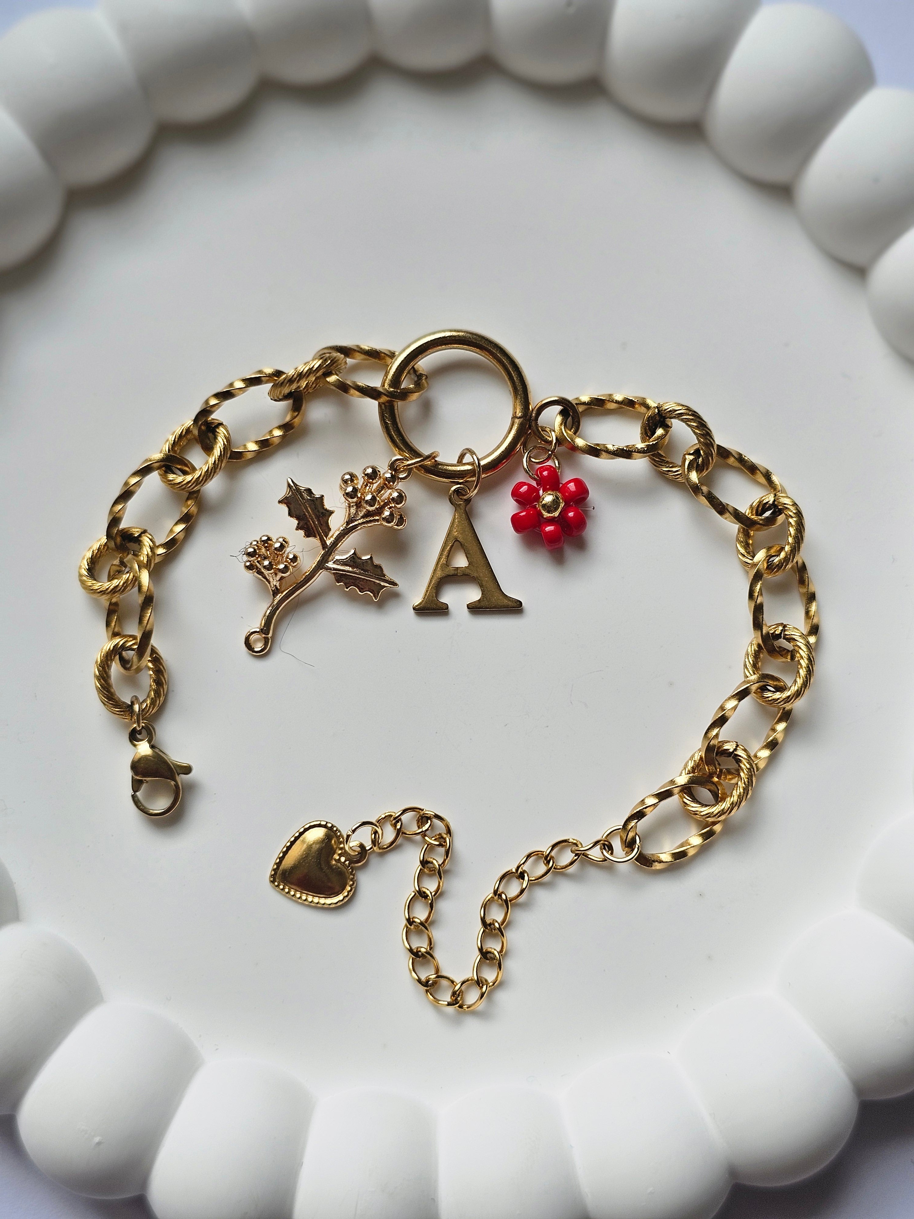 Bracelet Camélia - Doré (personnalisable)