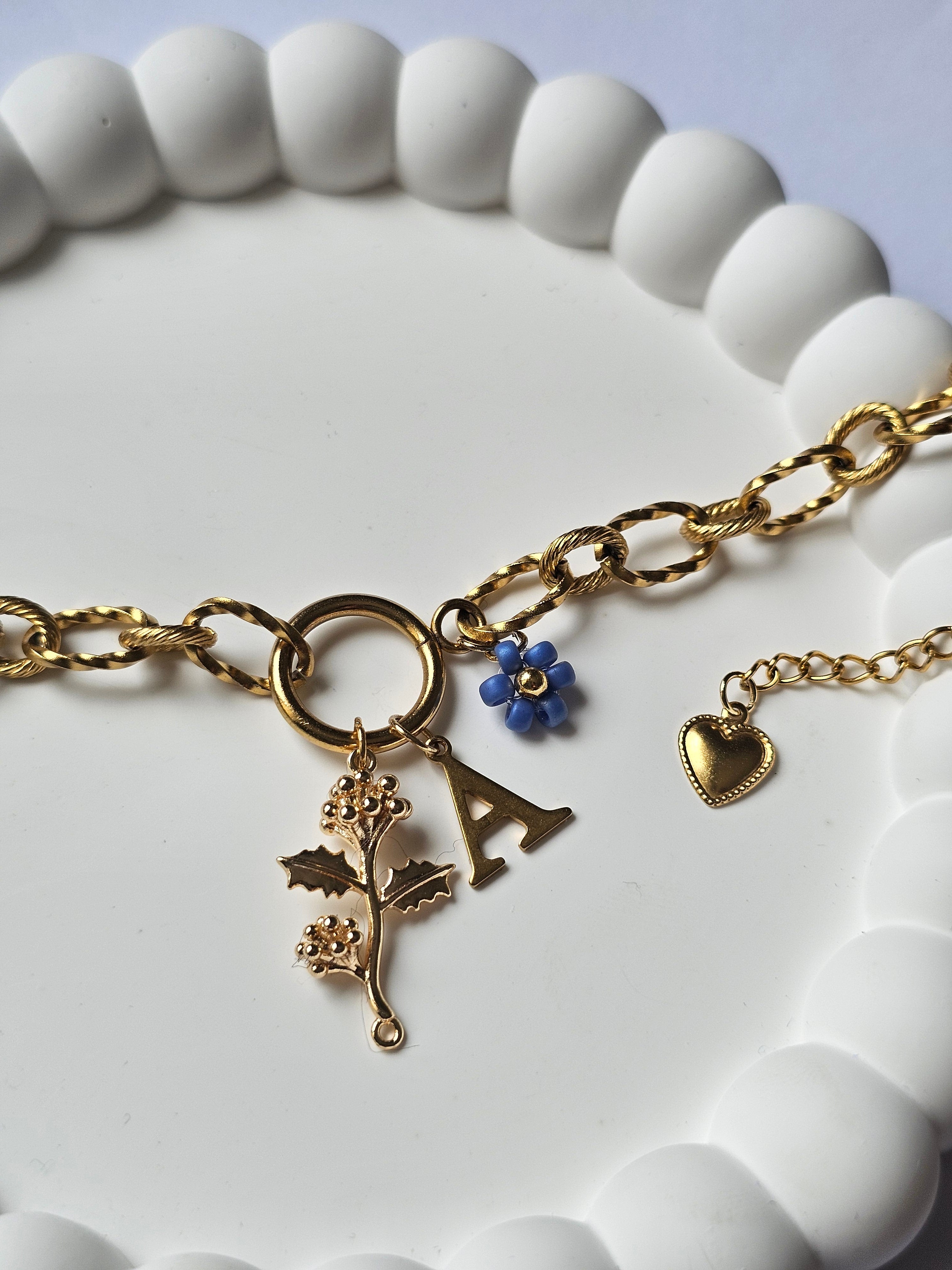 Bracelet Camélia - Doré (personnalisable)