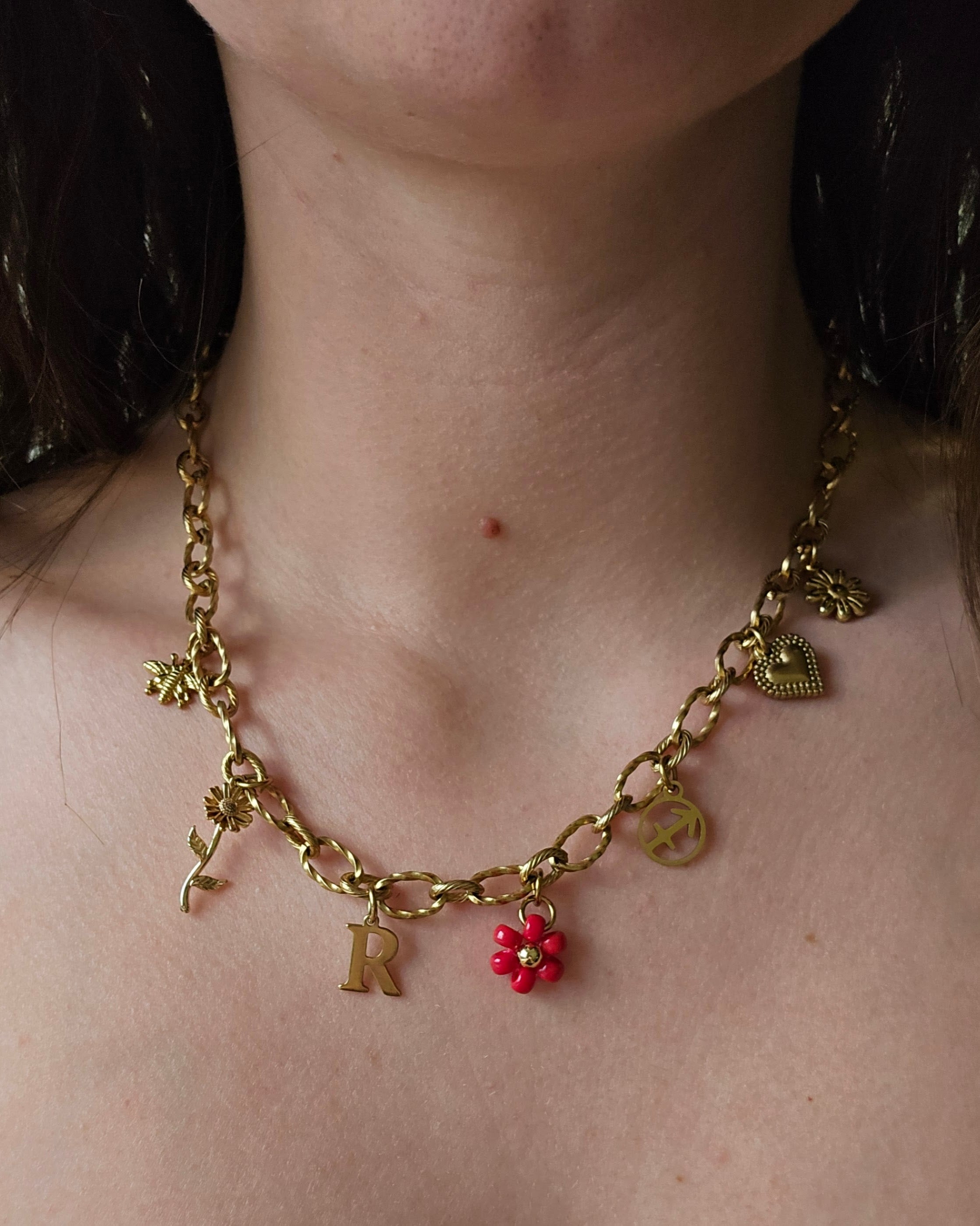 Collier Pensée - Doré (personnalisable)