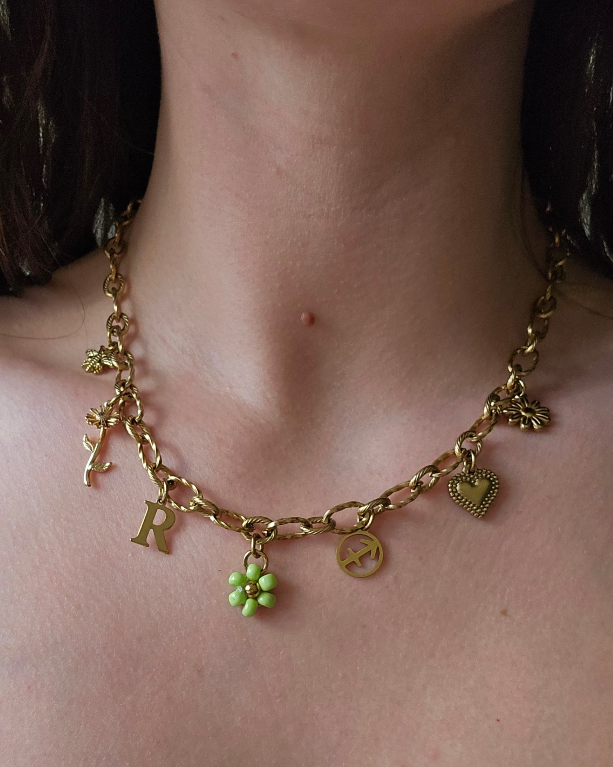 Collier Pensée - Doré (personnalisable)