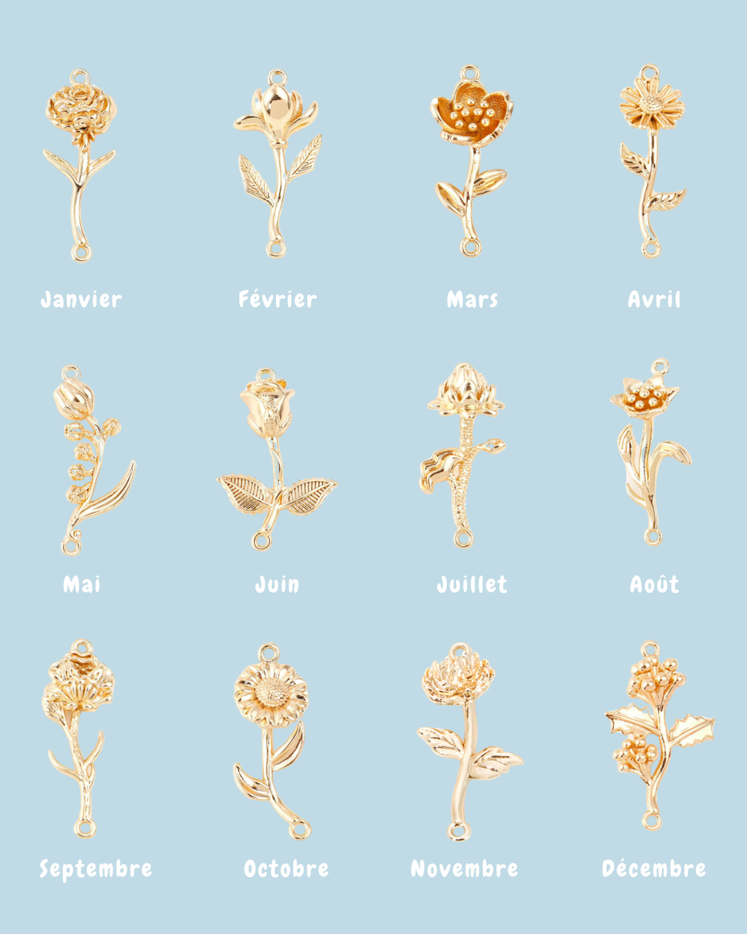 Collier Balsamine - Doré (personnalisable)