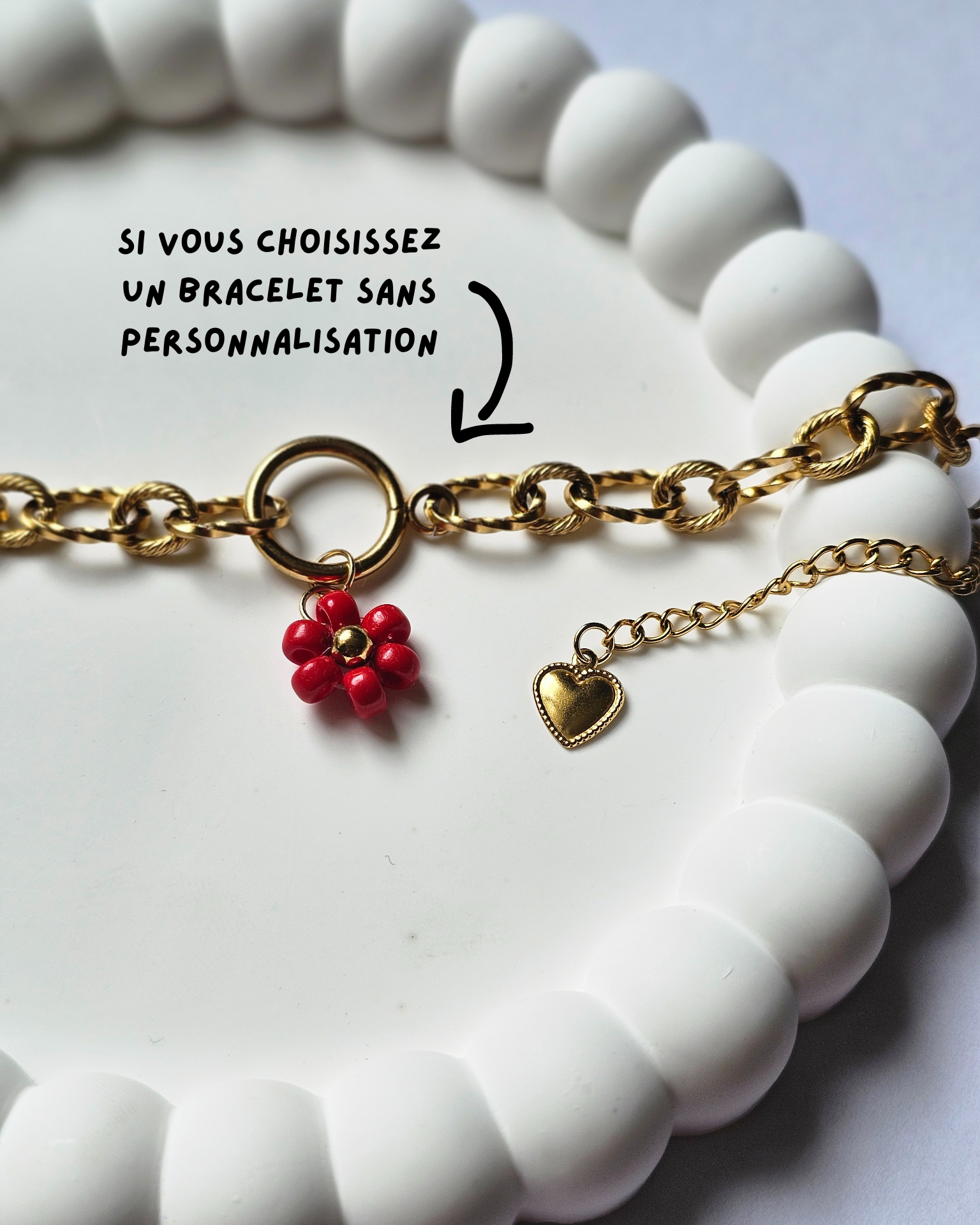 Bracelet Camélia - Doré (personnalisable)
