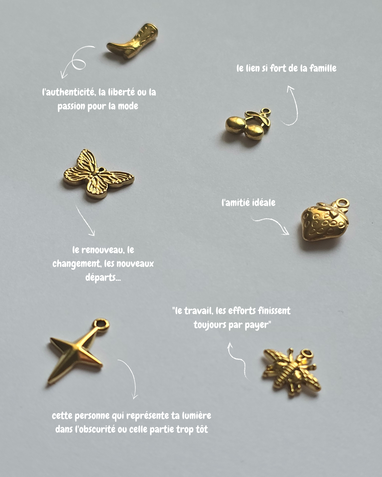 Collier Pensée - Doré (personnalisable)