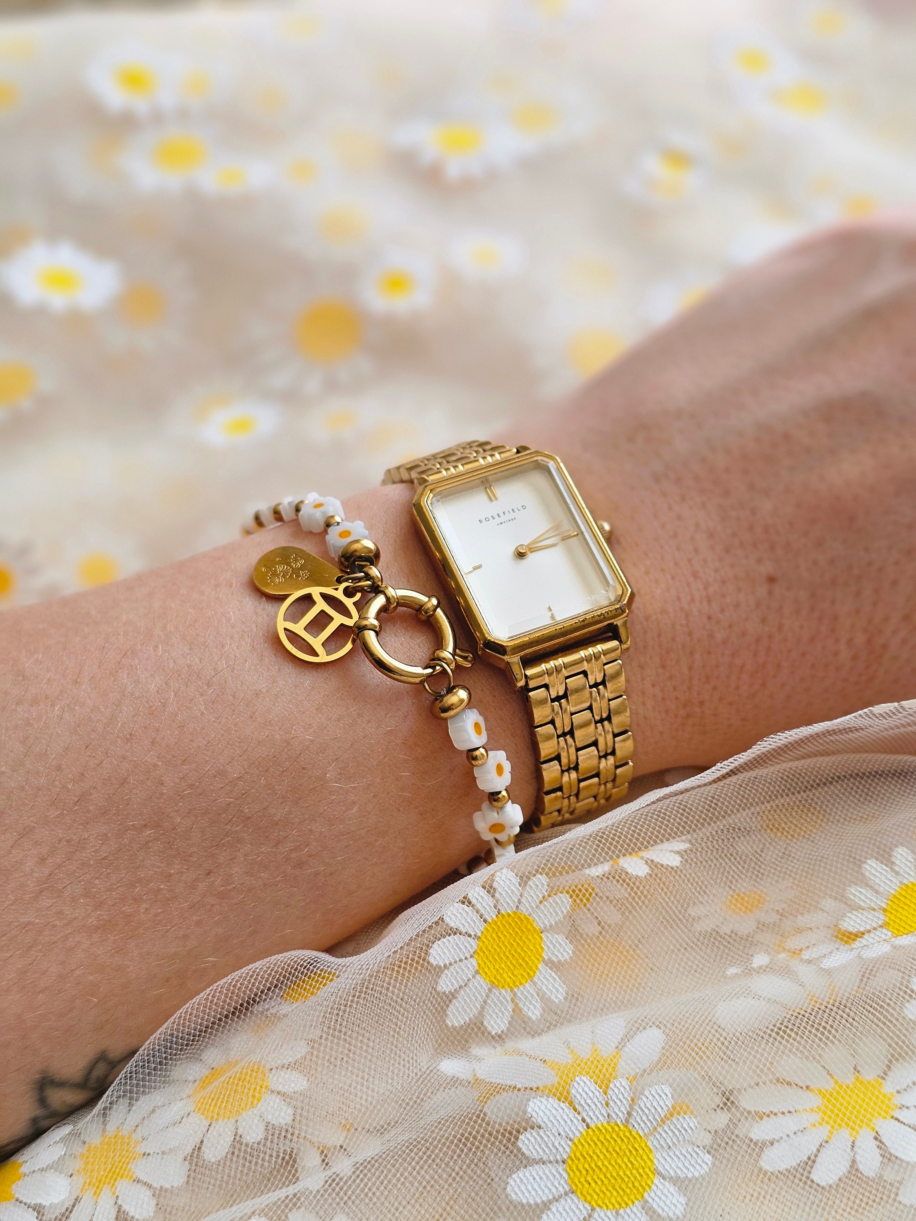 Bracelet Iris (personnalisable) - doré ou argenté