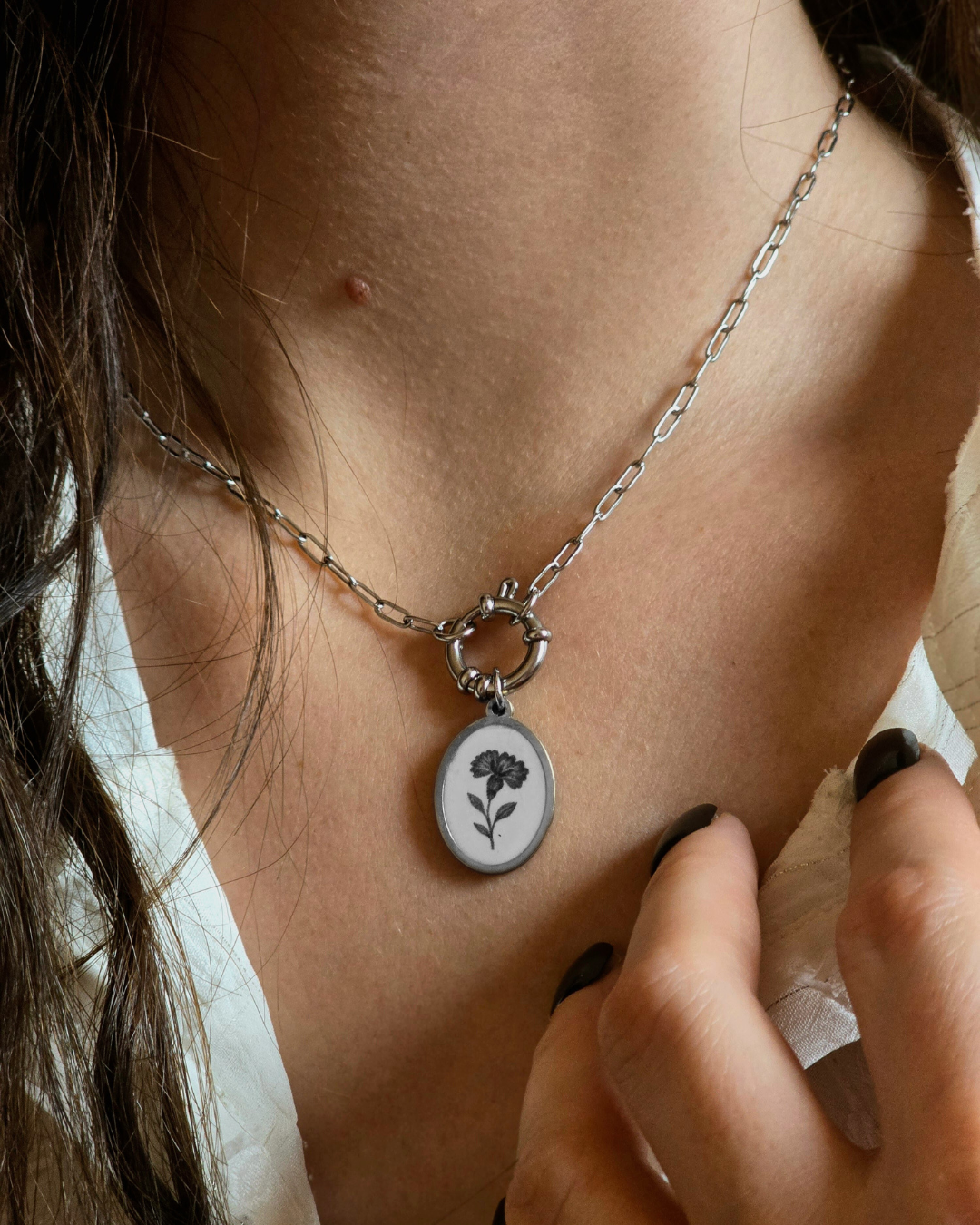 Collier Azalée - Argenté (personnalisable)