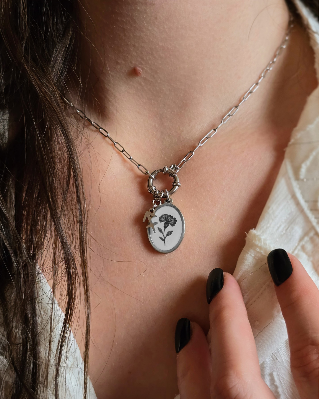 Collier Azalée - Argenté (personnalisable)